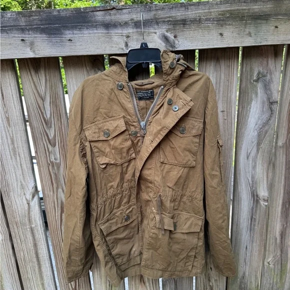 Crew Men's Olive/Brown Military Field Jacket Large Tall - Main Image